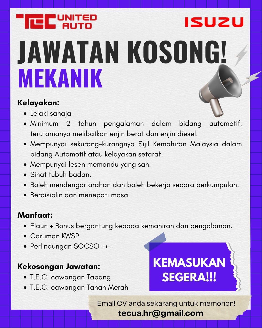 JOM SERTAI PASUKAN KAMI - MEKANIK
