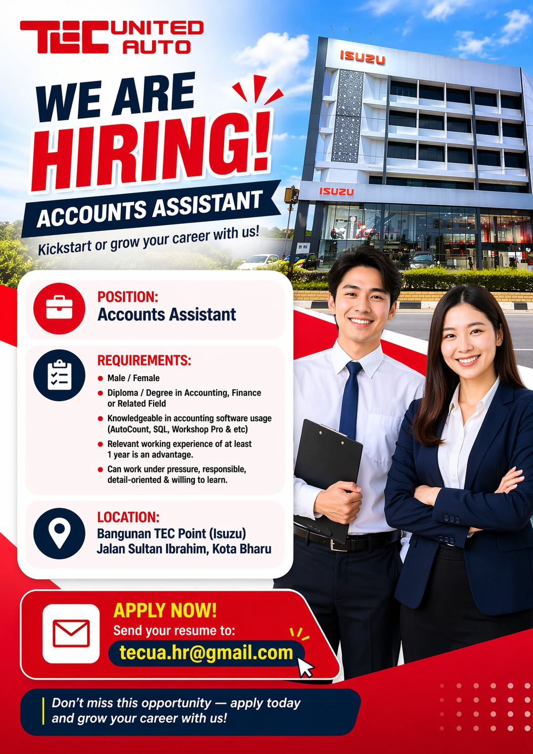 JOM SERTAI PASUKAN KAMI!  - ACCOUNT ASSISTANT