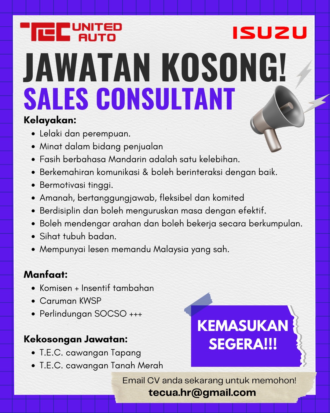 SERTAI PASUKAN KAMI - SALES CONSULTANT