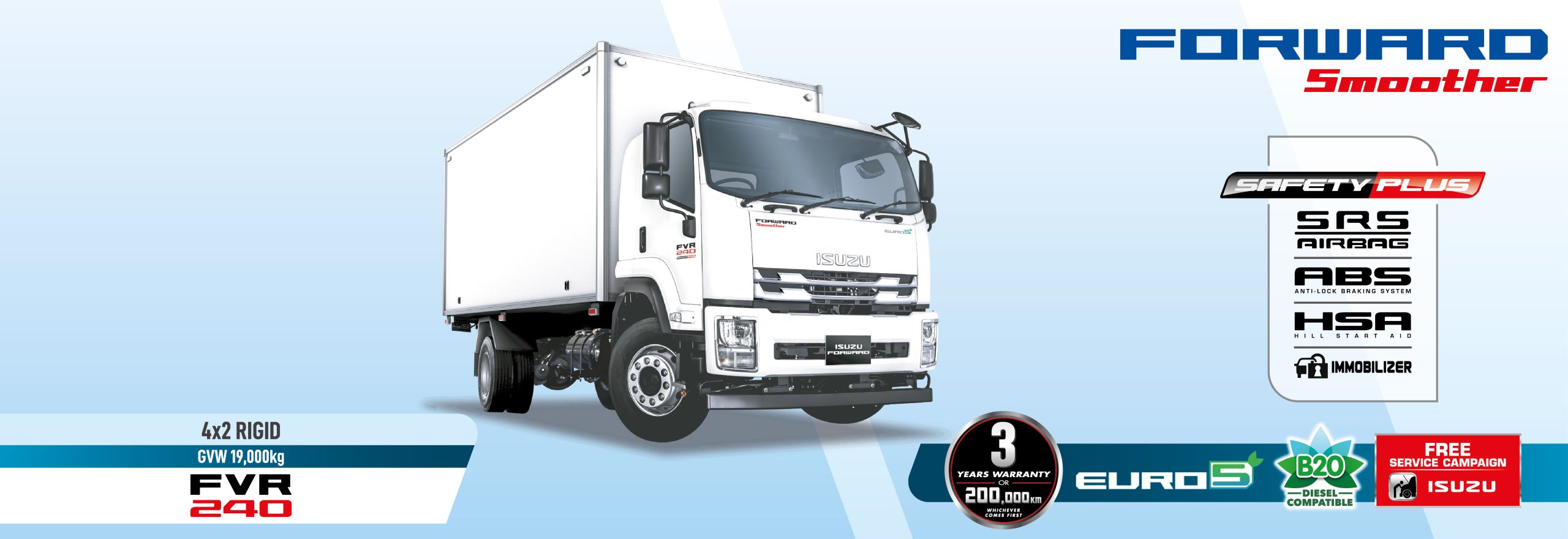 Isuzu Forward FVR240 Smoother (GVW 19,000 kg)